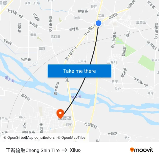 正新輪胎Cheng Shin Tire to Xiluo map