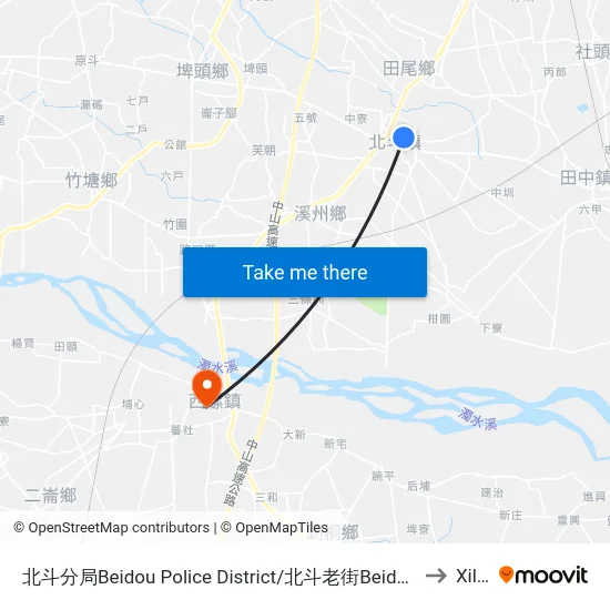 北斗分局Beidou Police District/北斗老街Beidou Old Street to Xiluo map