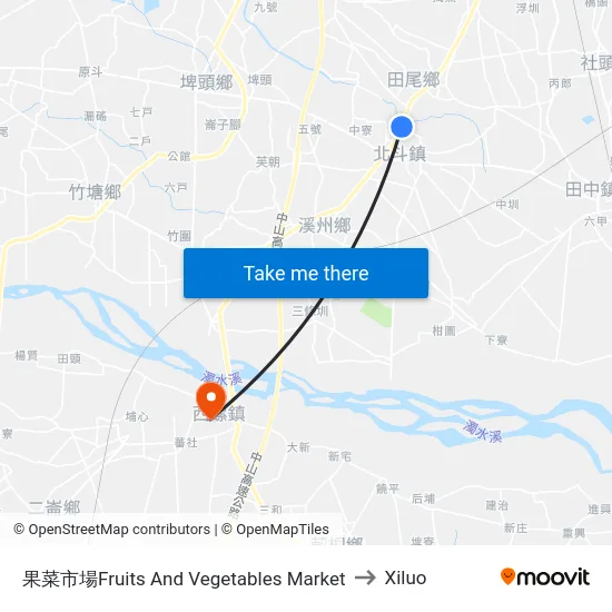 果菜市場Fruits And Vegetables Market to Xiluo map