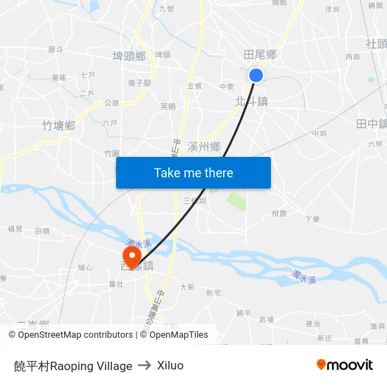饒平村Raoping Village to Xiluo map