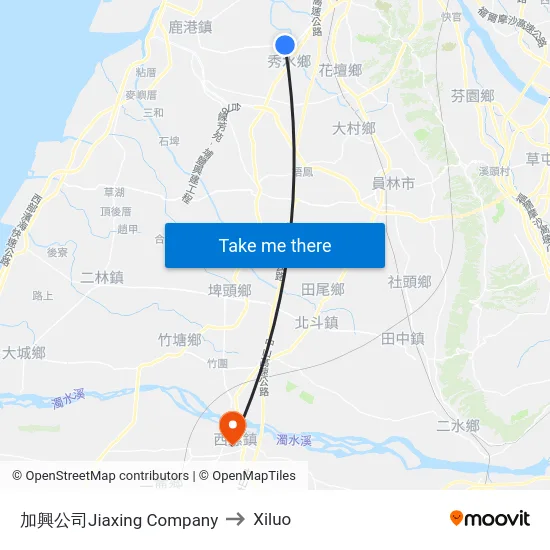 Jiaxing Company to Xiluo map