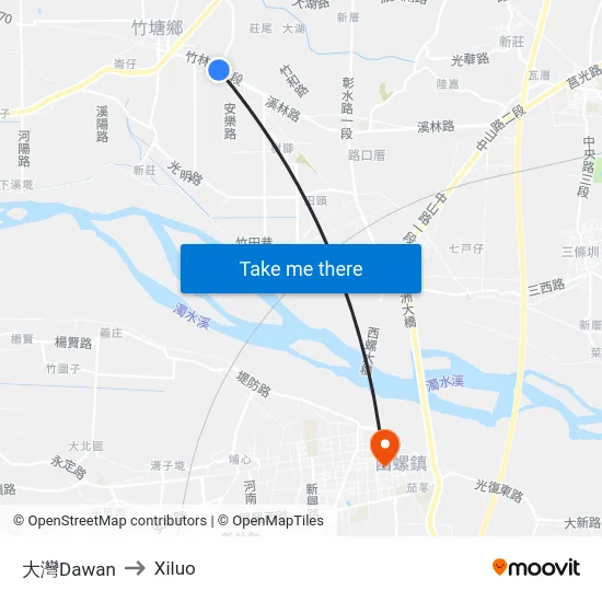 大灣Dawan to Xiluo map