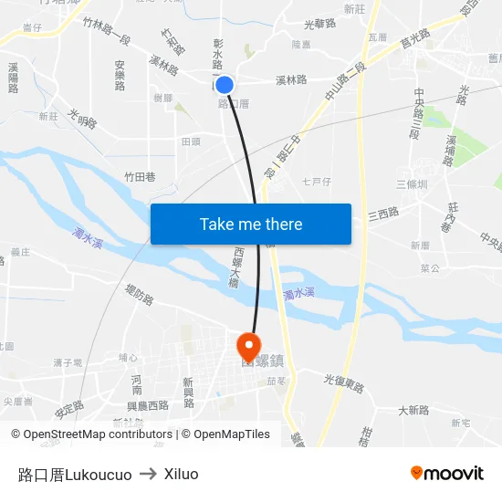 路口厝Lukoucuo to Xiluo map