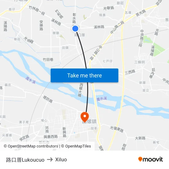 路口厝Lukoucuo to Xiluo map