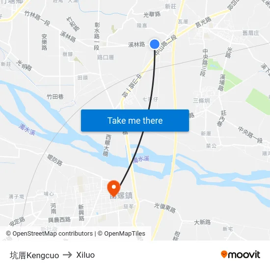 Kengcuo to Xiluo map