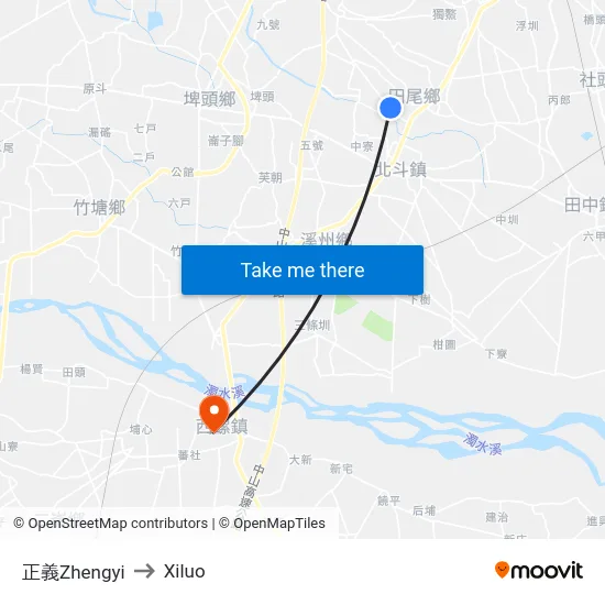 正義Zhengyi to Xiluo map