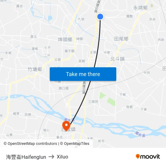 海豐崙Haifenglun to Xiluo map