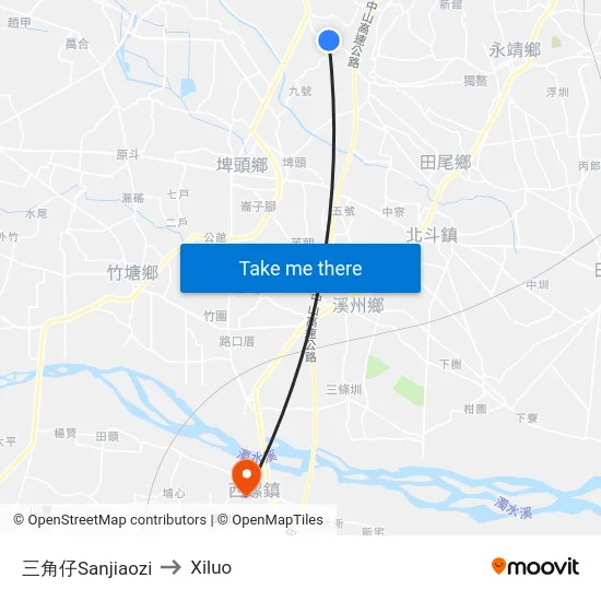 三角仔Sanjiaozi to Xiluo map