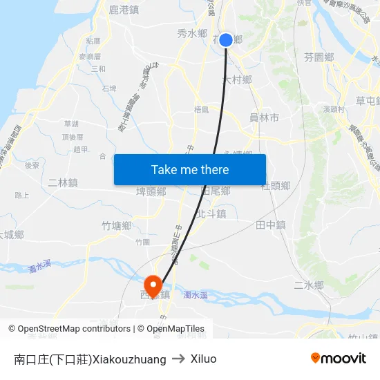 南口庄(下口莊)Xiakouzhuang to Xiluo map