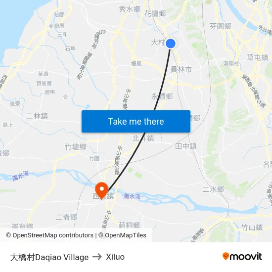 Daqiao Village to Xiluo map
