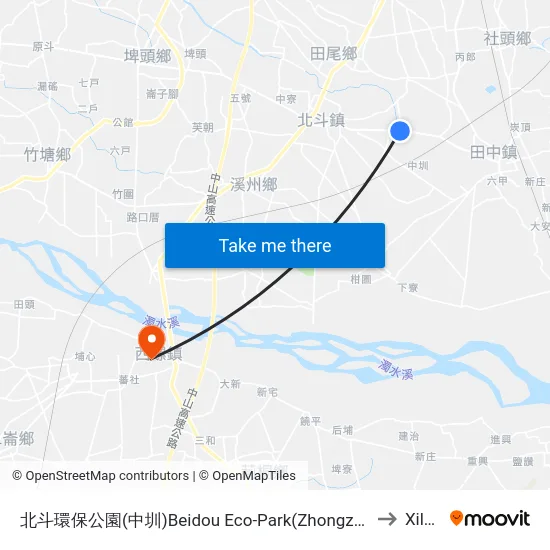 北斗環保公園(中圳)Beidou  Eco-Park(Zhongzun) to Xiluo map