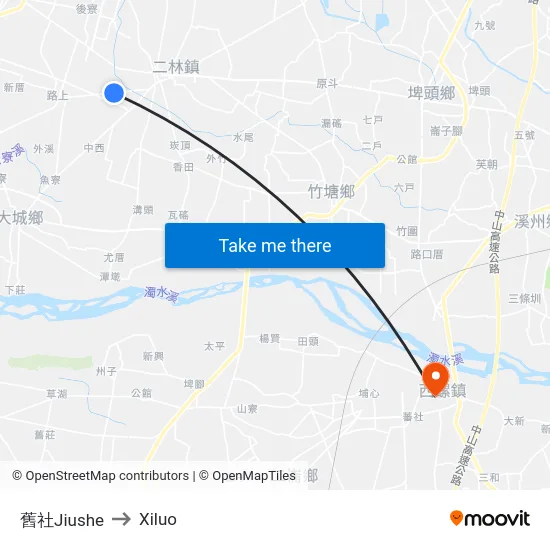 舊社Jiushe to Xiluo map