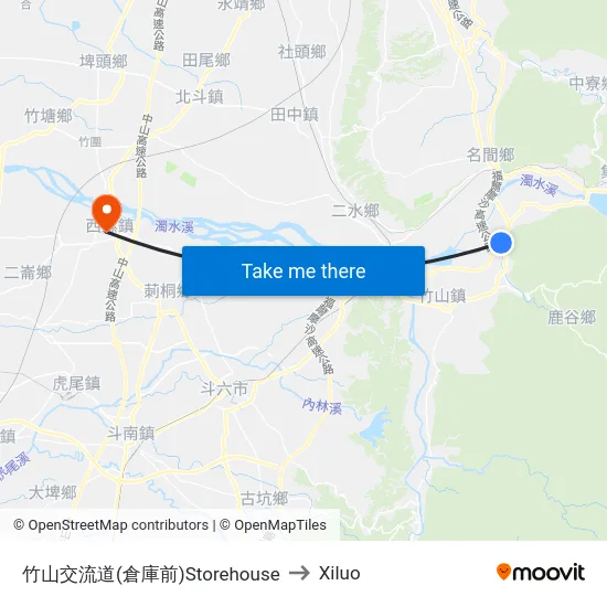 竹山交流道(倉庫前)Storehouse to Xiluo map