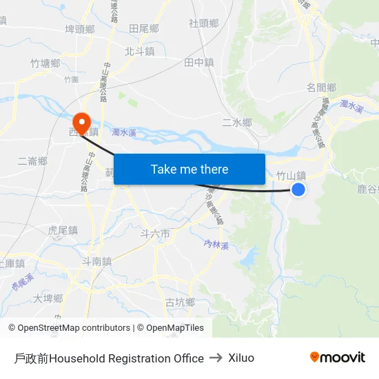 Household Registration Office to Xiluo map