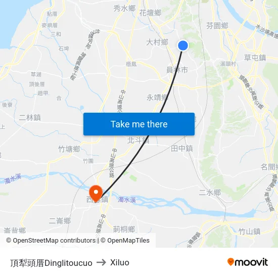 頂犁頭厝Dinglitoucuo to Xiluo map