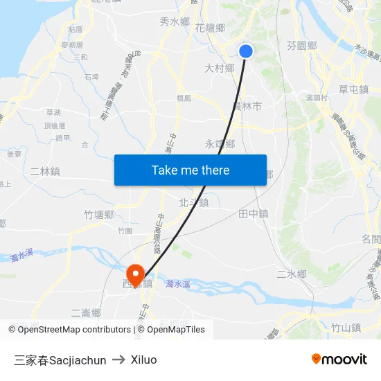 三家春Sacjiachun to Xiluo map