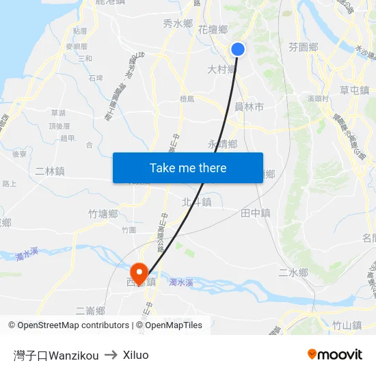 灣子口Wanzikou to Xiluo map