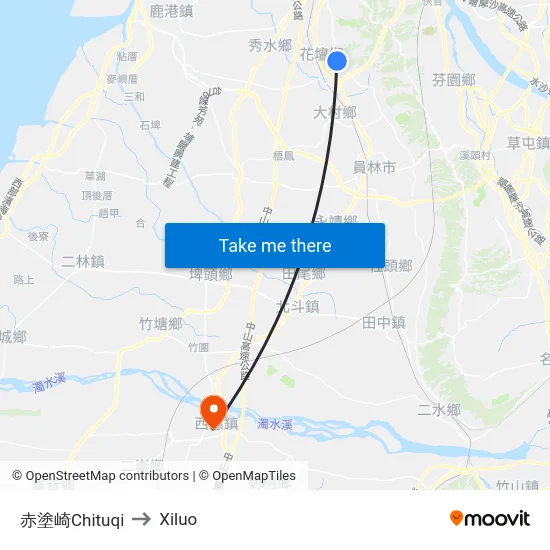 赤塗崎Chituqi to Xiluo map