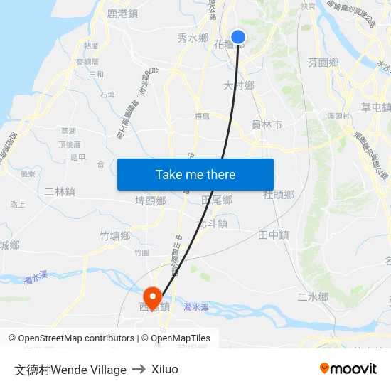 文德村Wende Village to Xiluo map
