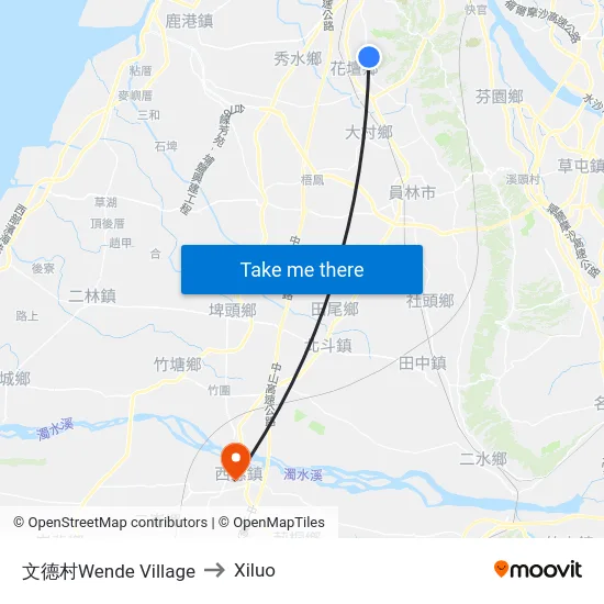 文德村Wende Village to Xiluo map