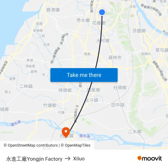 永進工廠Yongjin Factory to Xiluo map