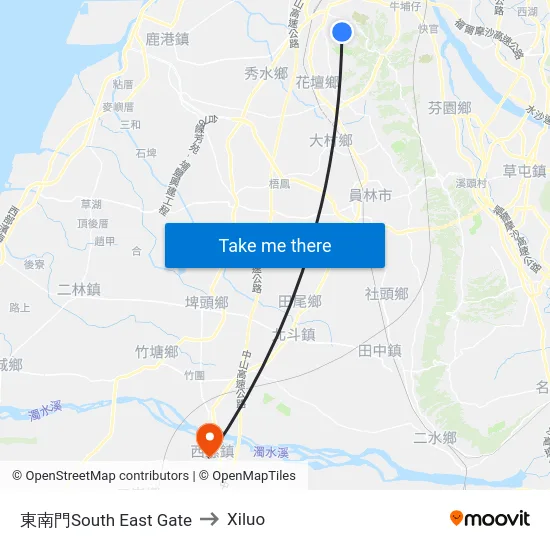 東南門South East Gate to Xiluo map