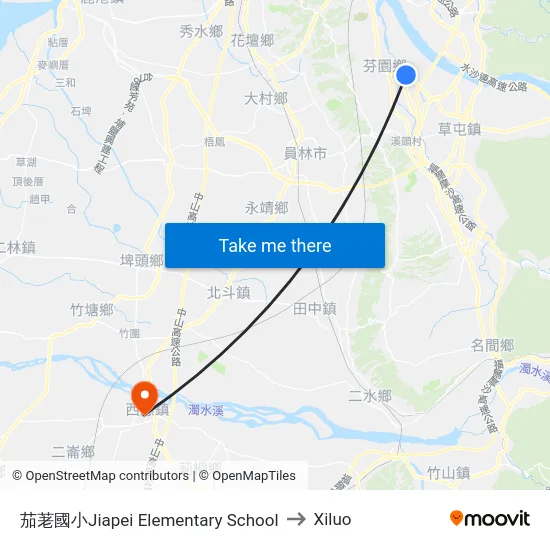 茄荖國小Jiapei Elementary School to Xiluo map