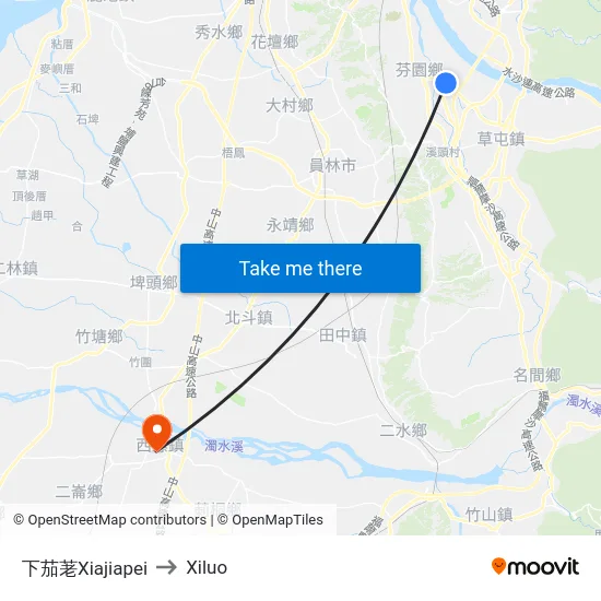 下茄荖Xiajiapei to Xiluo map