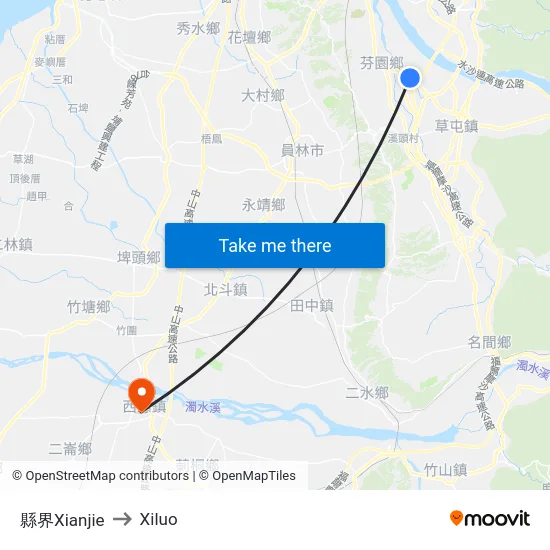 縣界Xianjie to Xiluo map