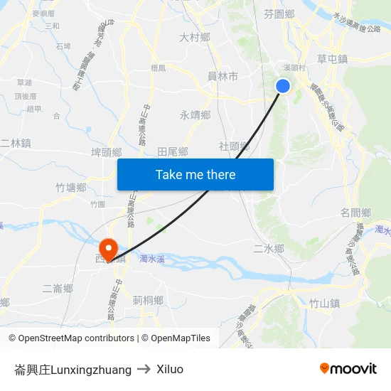 崙興庄Lunxingzhuang to Xiluo map