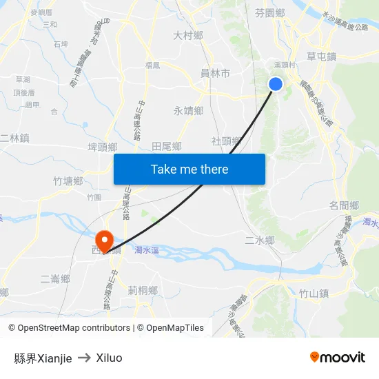 縣界Xianjie to Xiluo map