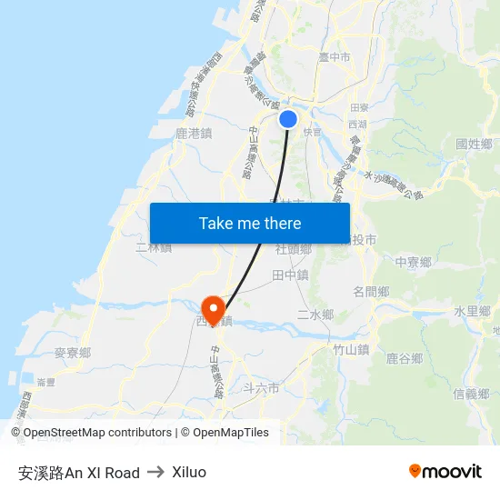 安溪路An XI Road to Xiluo map