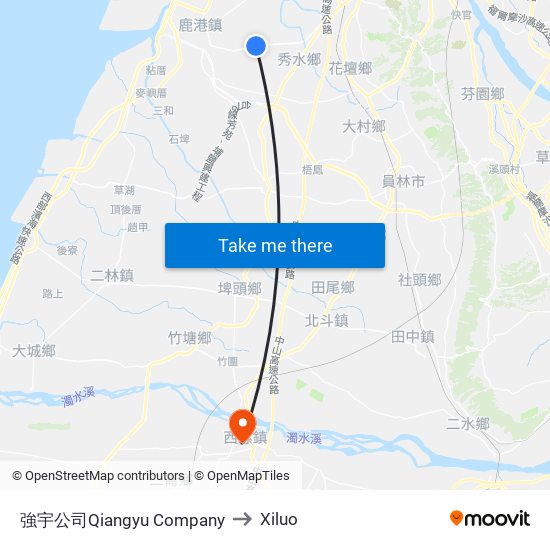 強宇公司Qiangyu Company to Xiluo map