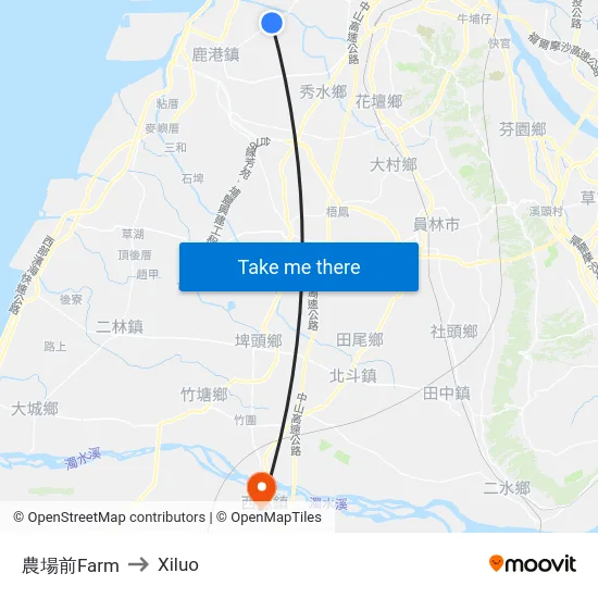 農場前Farm to Xiluo map