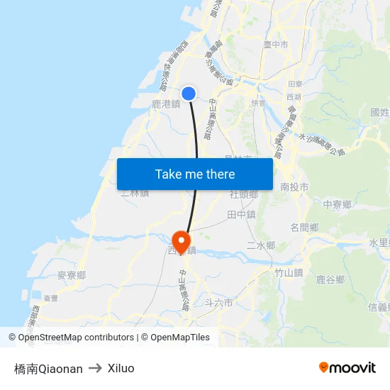 橋南Qiaonan to Xiluo map