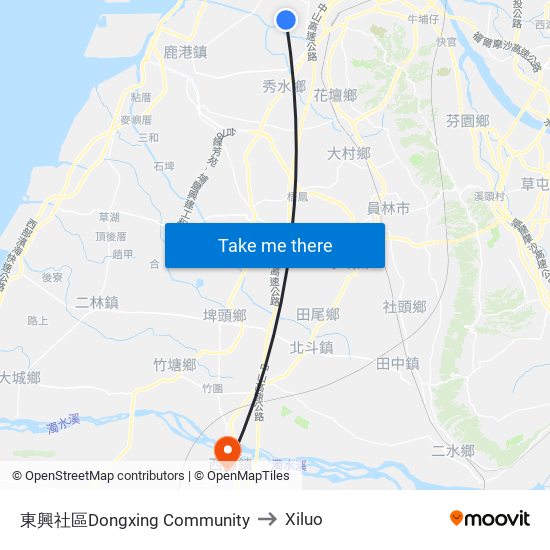 東興社區Dongxing Community to Xiluo map