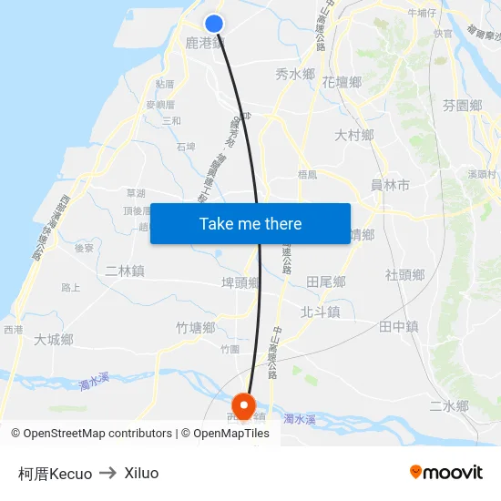 柯厝Kecuo to Xiluo map