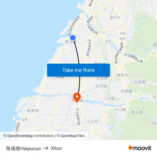 Haipucuo to Xiluo map