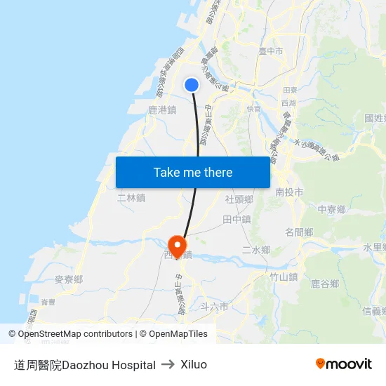 道周醫院Daozhou Hospital to Xiluo map