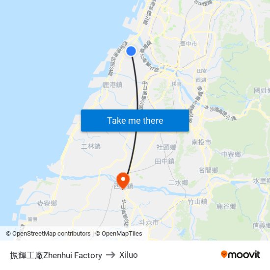 振輝工廠Zhenhui Factory to Xiluo map