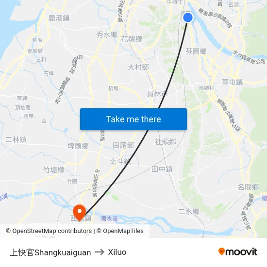 上快官Shangkuaiguan to Xiluo map