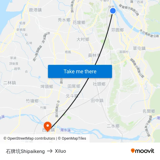 石牌坑Shipaikeng to Xiluo map