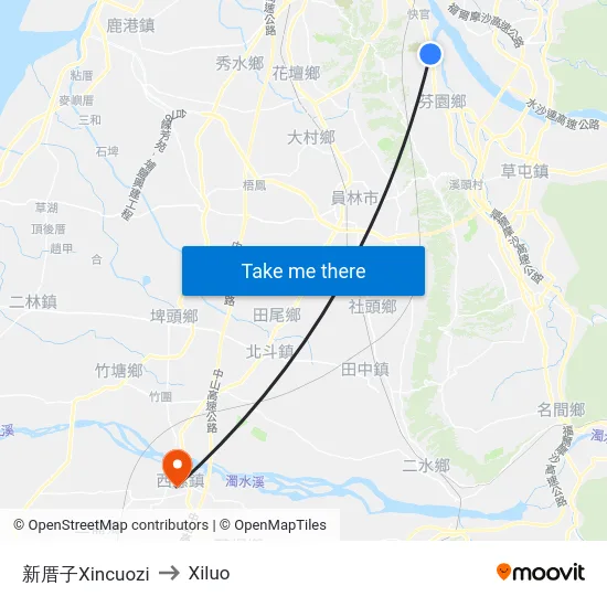 新厝子Xincuozi to Xiluo map