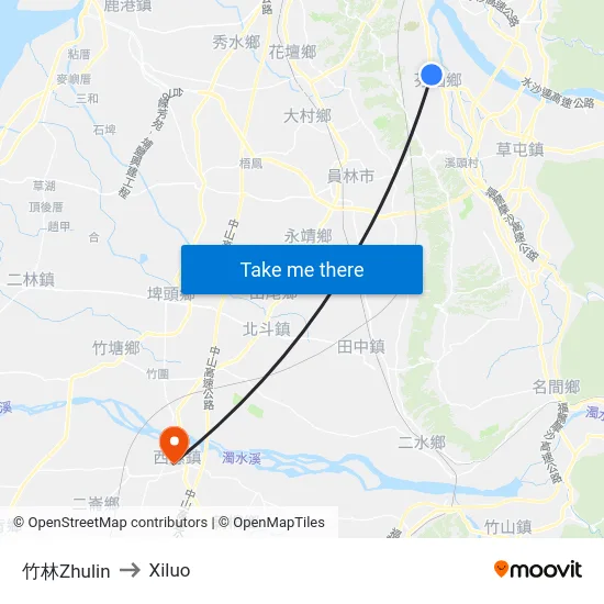 竹林Zhulin to Xiluo map