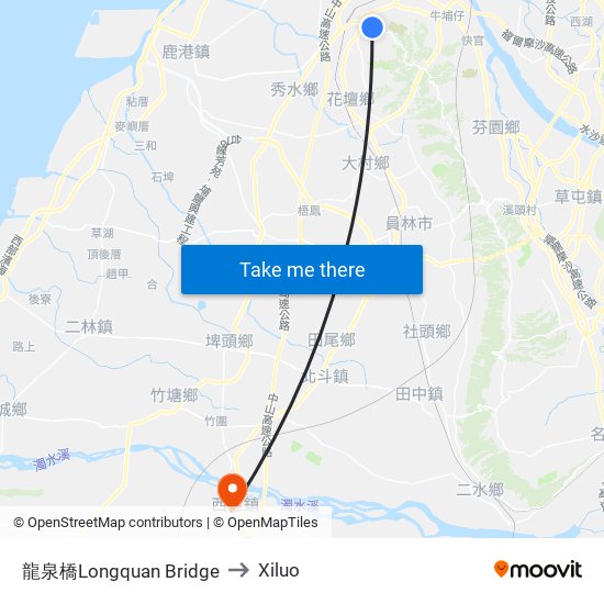 龍泉橋Longquan Bridge to Xiluo map