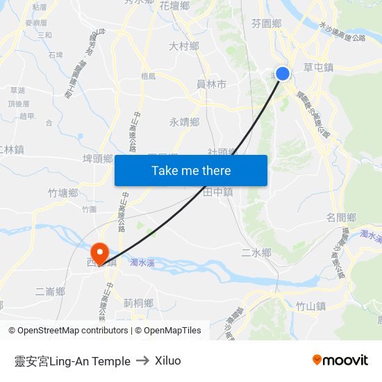 靈安宮Ling-An Temple to Xiluo map