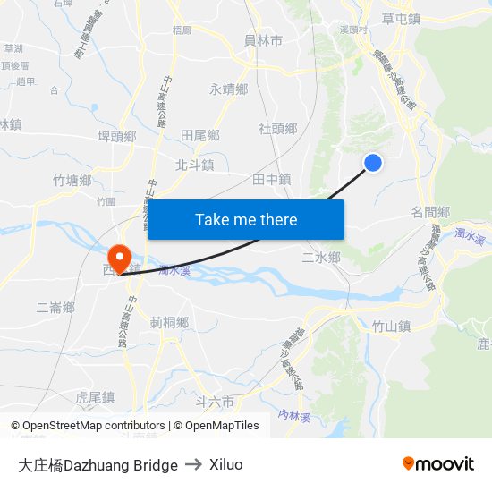 大庄橋Dazhuang Bridge to Xiluo map