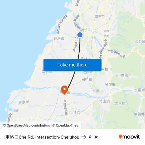 車路口Che Rd. Intersection/Chelukou to Xiluo map