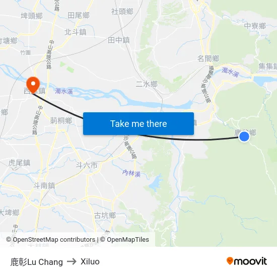 鹿彰Lu Chang to Xiluo map