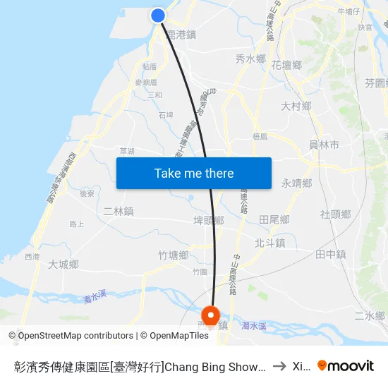 Chang Bing Show-Chwan Health Park to Xiluo map